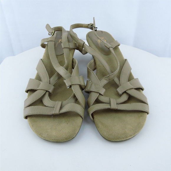 Aerosoles Women Strappy Shoe Ready Yet Go Brown Synthetic Buckle Size 8.5 Medium - Picture 3 of 10